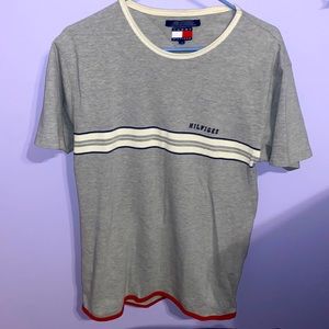 Tommy Hilfiger vintage Heather grey striped t shirt